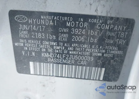 2018 Hyundai Elantra Se из США, поврежденный, VIN KMHD74LF2JU500039